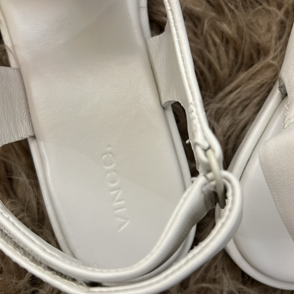 Vince Rava Leather Fisherman White Strappy Sandals 9.5 - Picture 8 of 13